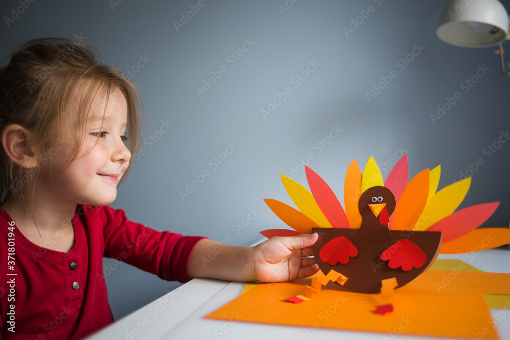 paper craft for kids. DIY Turkey made for thanksgiving day. create art ...