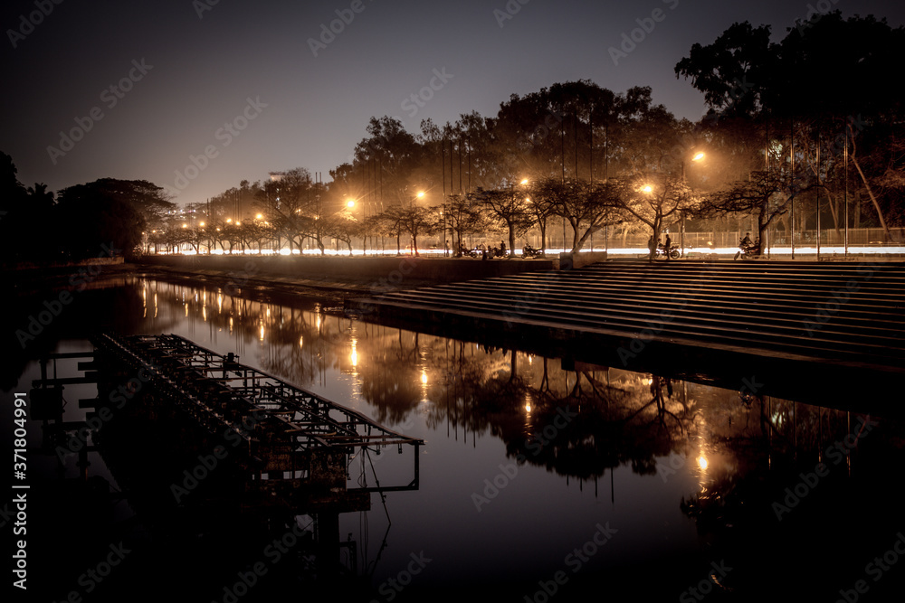 night view of the river
