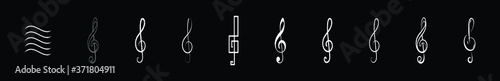 set of musical notes icon design template with various models. vector illustration