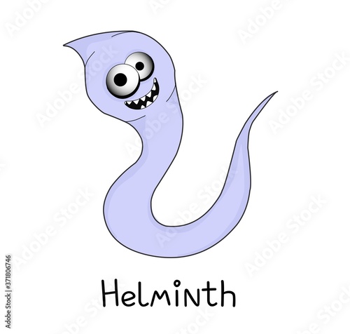 helminths, roundworms. intestinal parasites. warning sign parasitism , vector illustration. The concept of parasites in humans and humans.