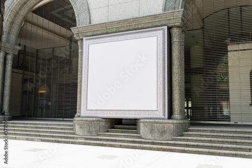 Large blank billboard on a street wall  banners with room to add your own text