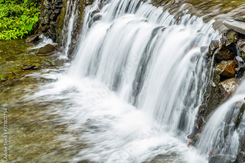 Close-up of the waterfall, natural background