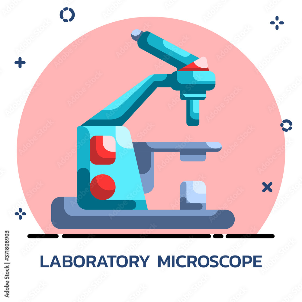 Microscope flat style. Microscope flat style.