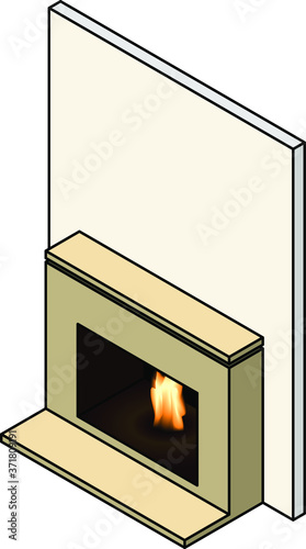 A traditional / classic wall fireplace.