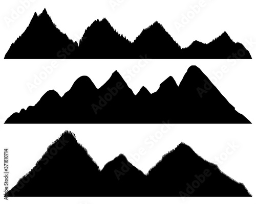 Fototapeta Naklejka Na Ścianę i Meble -  Set Mountains silhouettes
