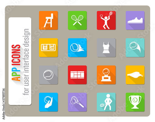 tennis icon set