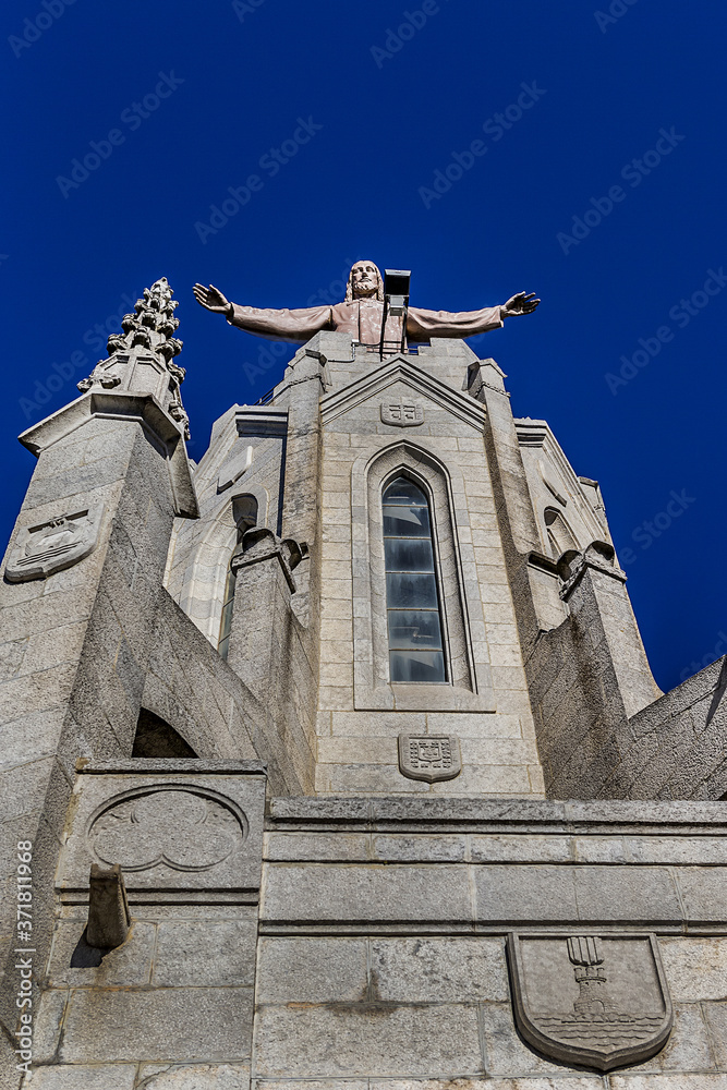 Expiatory Church of Jesus Sacred Heart (Temple Expiatori del Sagrat Cor) - Roman Catholic church and minor basilica located on summit of Mount Tibidabo in Barcelona, Catalonia, Spain. 