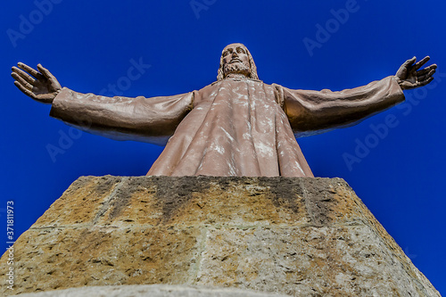 Photography Expiatory Church of Jesus Sacred Heart (Temple Expiatori del Sagrat Cor) - Roman Catholic church and minor basilica located on summit of Mount Tibidabo in Barcelona, Catalonia, Spain