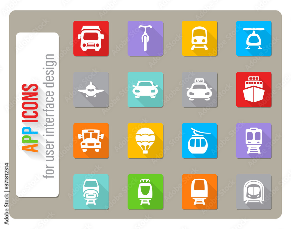 transport icon set transport icon set