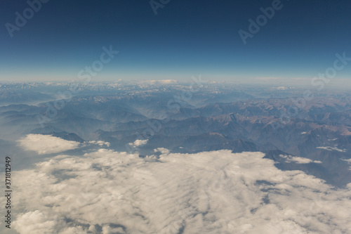 View of the mountain landscape from the plane in the afternoon © adydyka2780