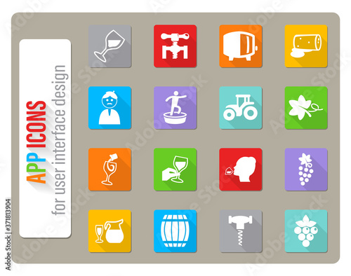 vineyard icon set