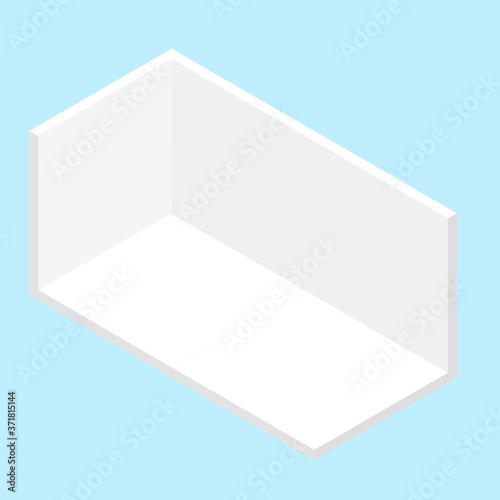 Empty room in isometric.Flat 3D vector illustration.Rectangular empty space.