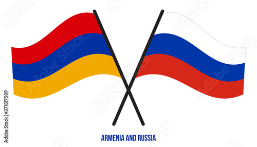 Free Download Armenia and Russia Flags Crossed And Waving Flat Style. Official Proportion. Correct Colors. - GFXLoad