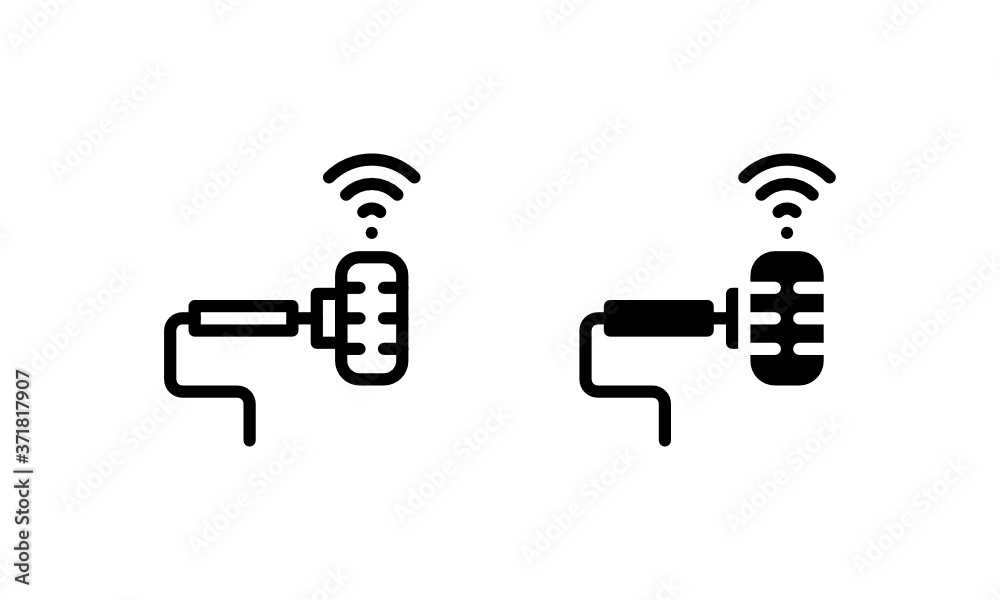 Mic Microphone Connect Production Icon, Logo, Vector