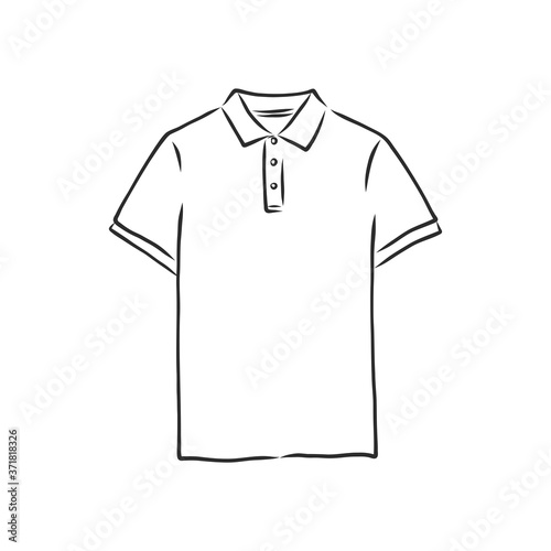 Polo shirt vector sketch icon isolated on background. Hand drawn Polo shirt icon. Polo shirt sketch icon for infographic, website or app. Polo shirt vector sketch illustration