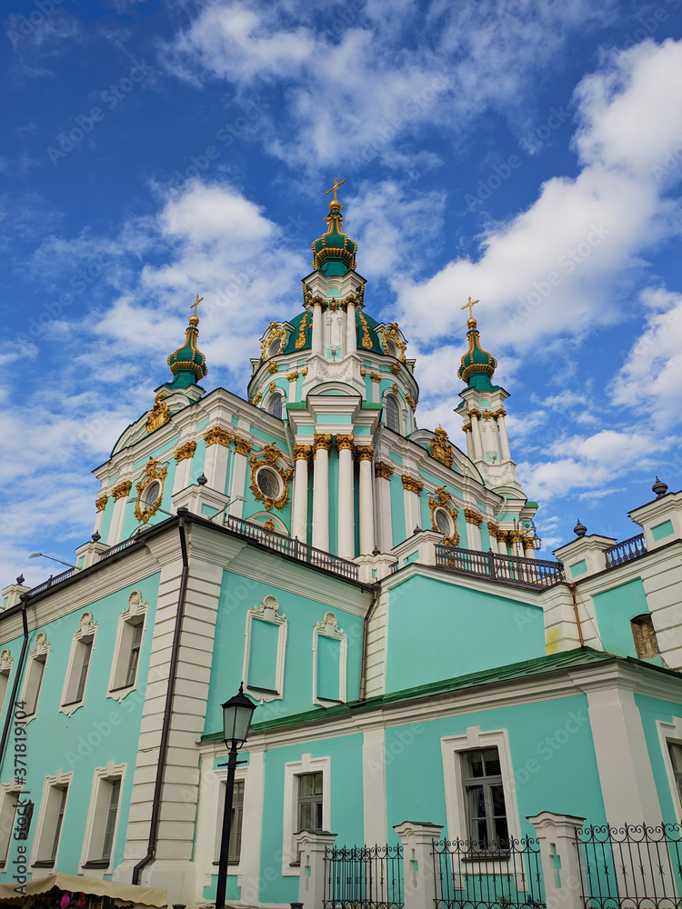 The Saint Andrew's Church is a most famous baroque church in Kiyv, the capital of Ukraine.