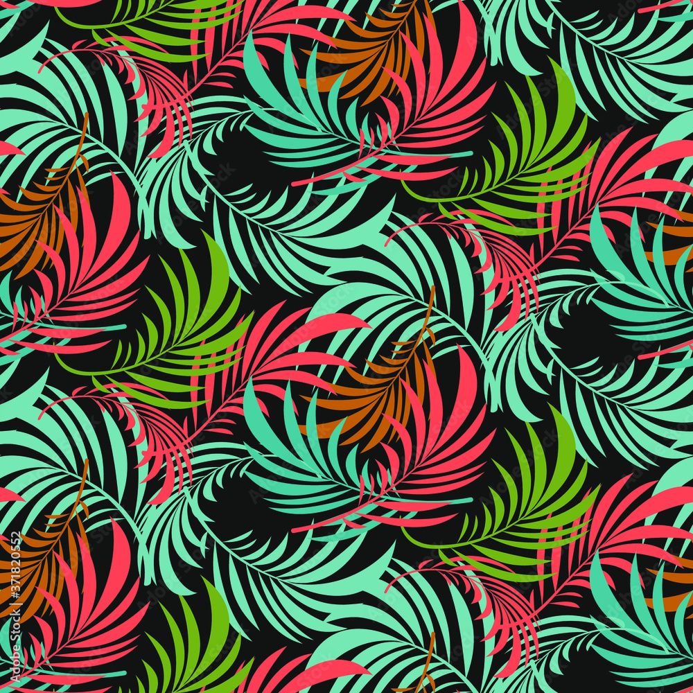 Seamless pattern with tropical leaves Seamless pattern with tropical leaves