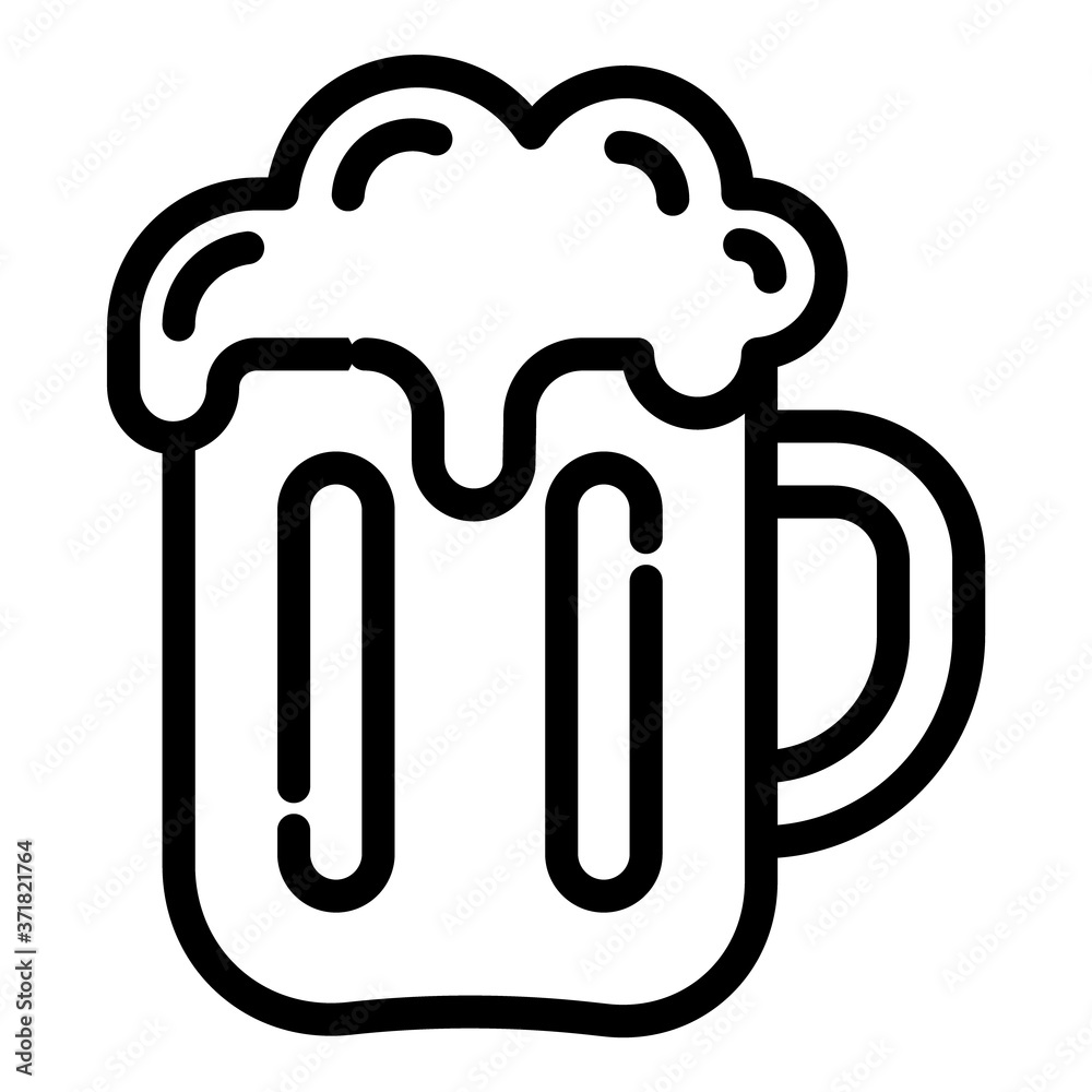 Mug Of Beer Flat Icon Isolated On White Background
