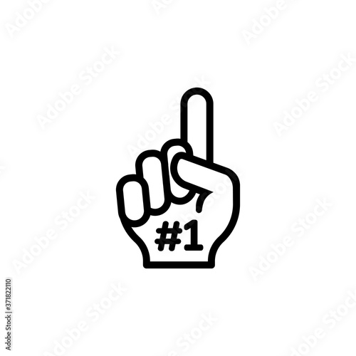 Fan number one icon. Vector on isolated white background. EPS 10
