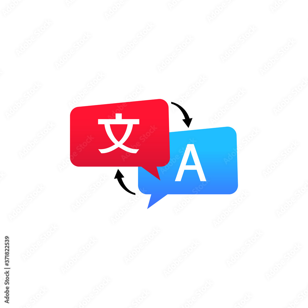 Online language translator icon. Vector on isolated white background. EPS 10 Online language translator icon. Vector on isolated white background. EPS 10
