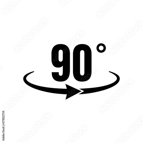 Angle 90 degrees icon. Geometry math symbol. Rotation symbol. Vector on isolated white background. EPS 10.