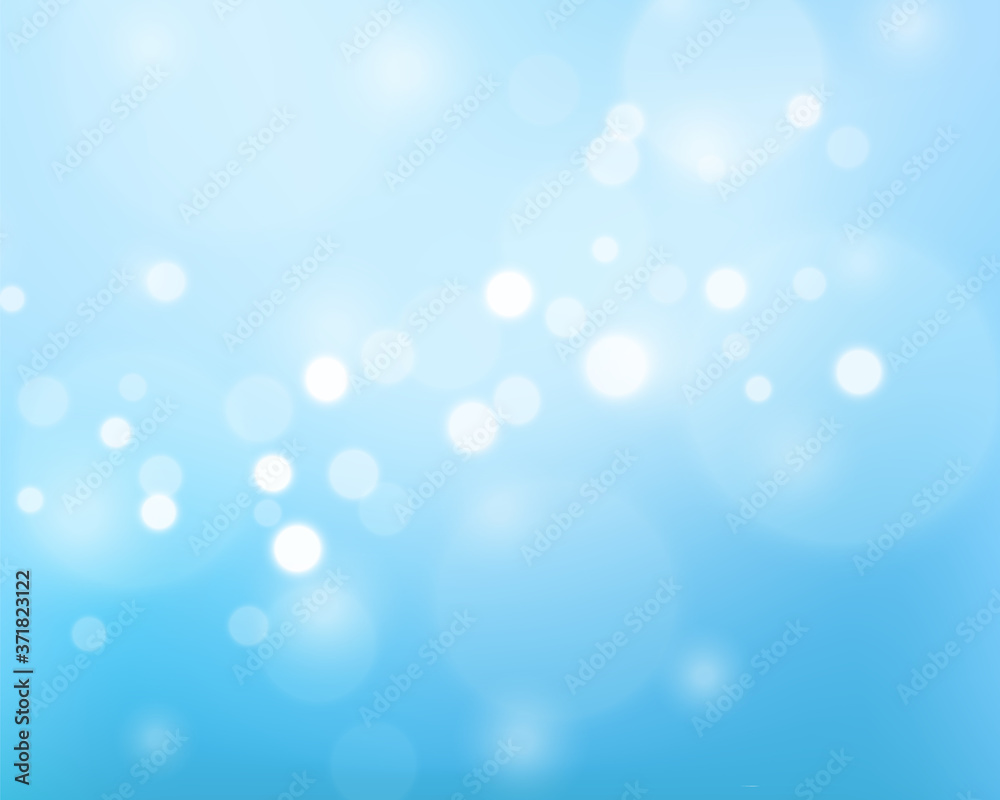 Beautiful Blue soft gradient background with bokeh effect. Blurred smooth backdrop. Vector illustration for your graphic design, banner, wallpapers, poster, card
