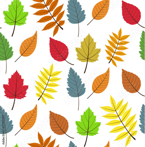 Seamless  pattern with autumn leaves 