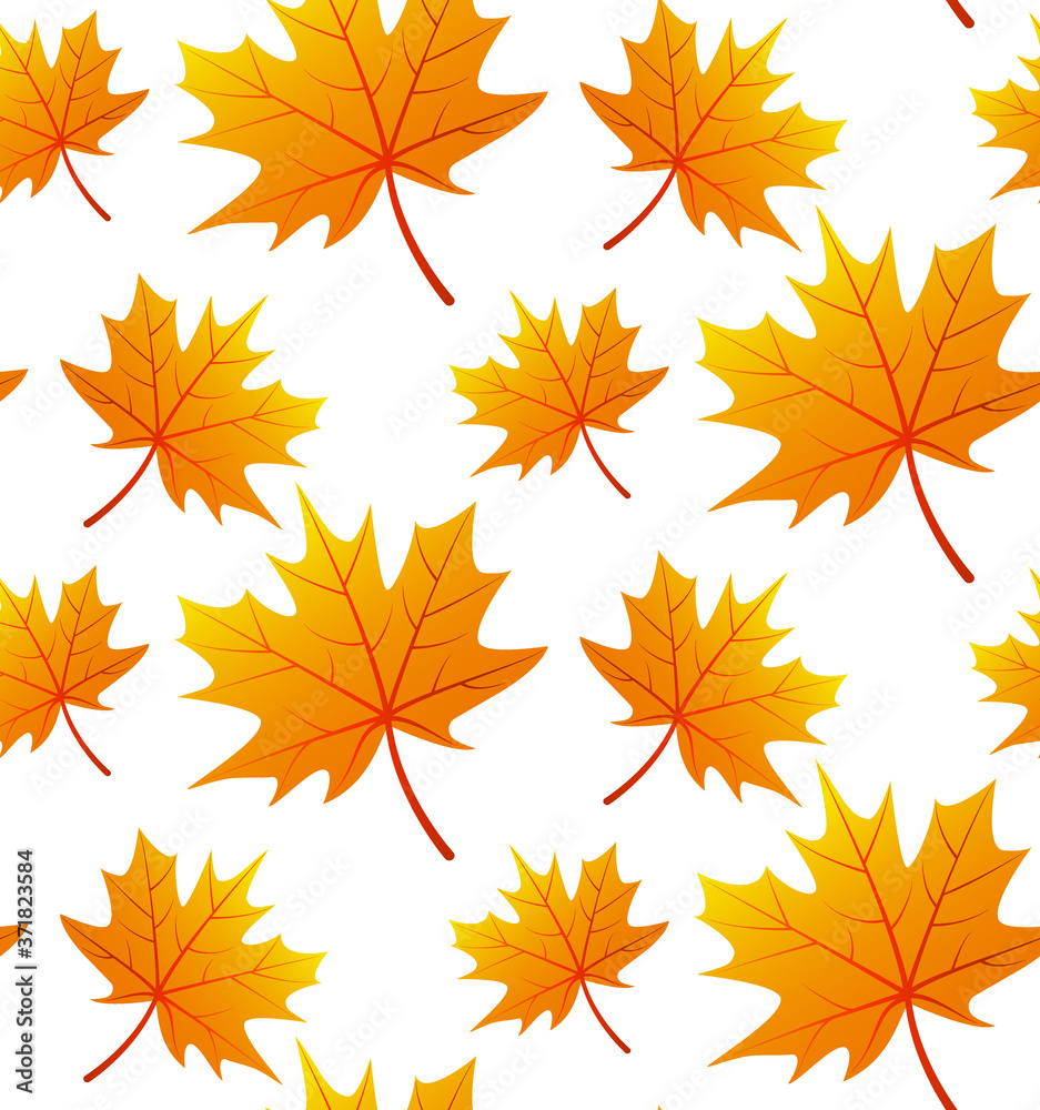 Fototapeta premium Seamless pattern with autumn leaves 