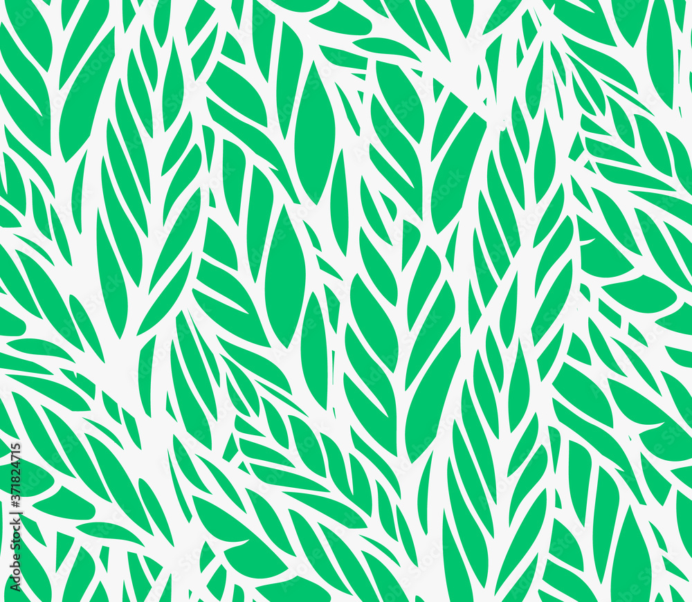 Seamless pattern with green leaves