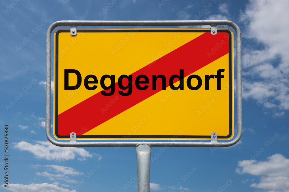Fototapeta premium Ortstafel Deggendorf