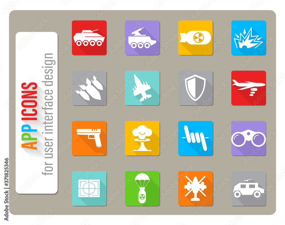 war symbols icon set