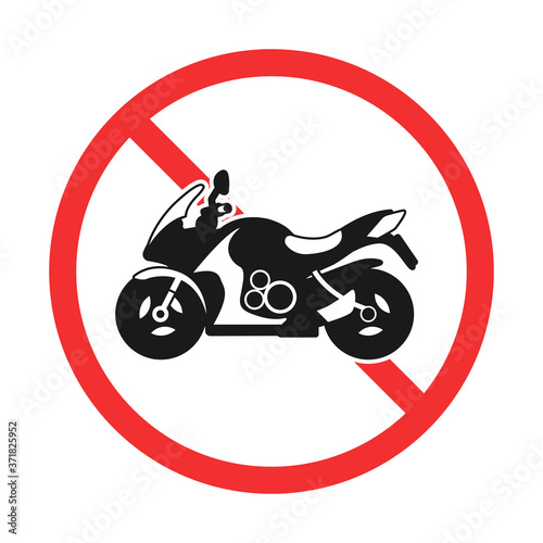バイク禁止マークのイラスト