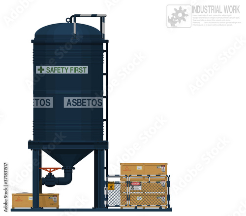 Isolate asbestos storage area on white background