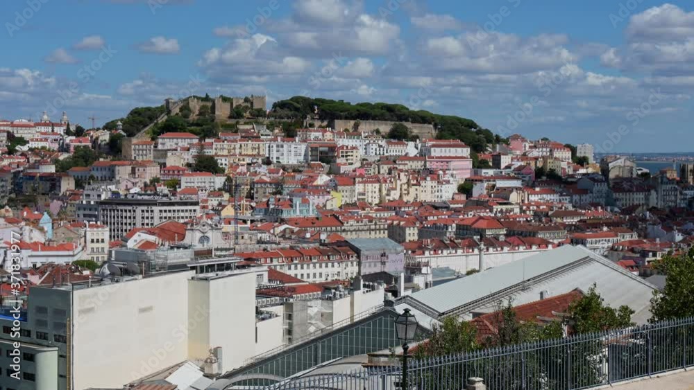 View of Sao Pedro de Alcantara viewpoint in Lisbon View of Sao Pedro de Alcantara viewpoint in Lisbon