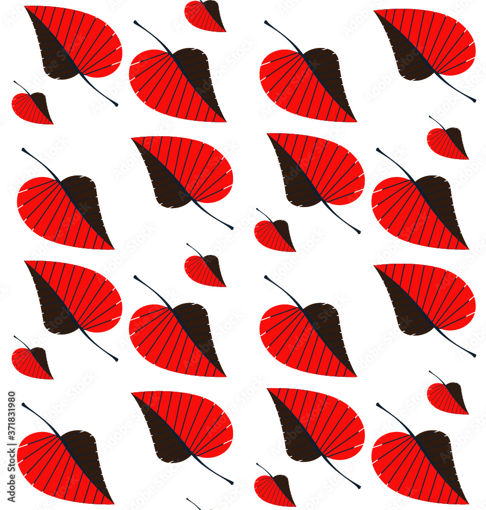 Fototapeta premium Tree leaves seamless pattern.