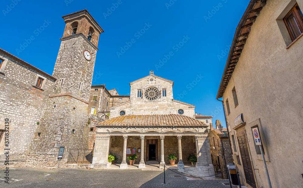 The beautiful church Collegiata di Santa Maria Assunta, in Lugnano in Teverina, beautiful village in the Province of Terni, Umbria, Italy.