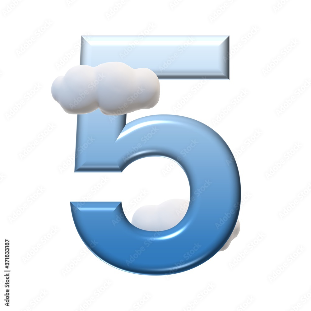 3D BLUE NUMBER TEXT CLOUDS WITH WHITE BACKGROUND 3D BLUE NUMBER TEXT CLOUDS WITH WHITE BACKGROUND