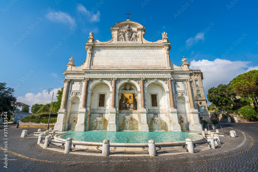 The marvelous Acqua Paola Fountain in Rome, Italy.