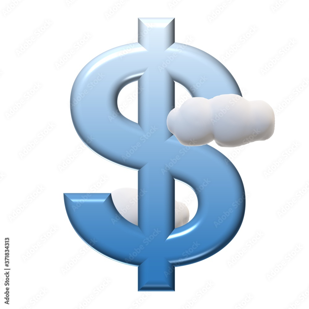 3D BLUE SYMBOL MARK TEXT CLOUDS WITH WHITE BACKGROUND : DOLLAR SIGN $ 3D BLUE SYMBOL MARK TEXT CLOUDS WITH WHITE BACKGROUND : DOLLAR SIGN $