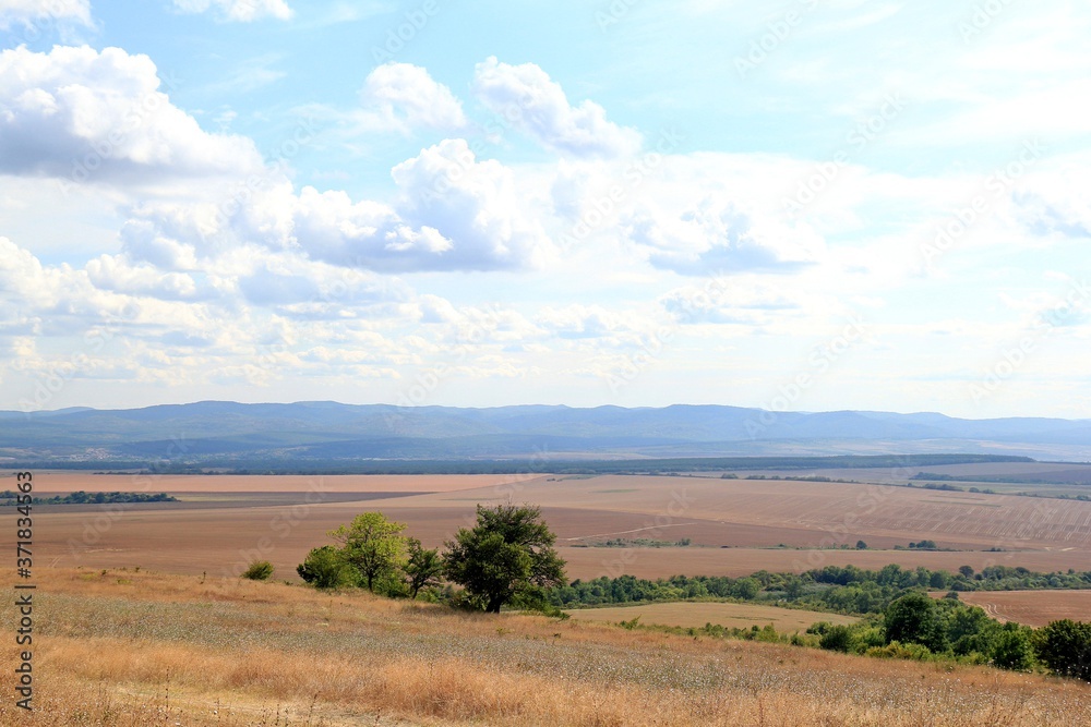 View from the height of the plain in the vicinity of the village of Avren (Bulgaria)
