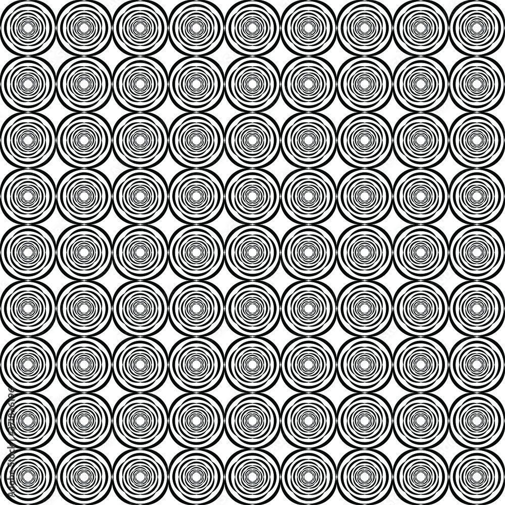 Black abstract round shapes. Seamless pattern. Design element for prints, web pages, template, abstract background and textile pattern
