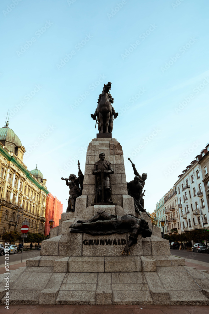 Battle of Grunwald monument In Old Town in Krakow