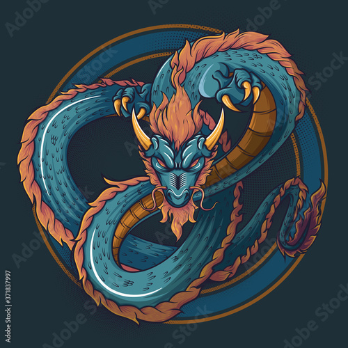 Works of art Chinese dragon vactor