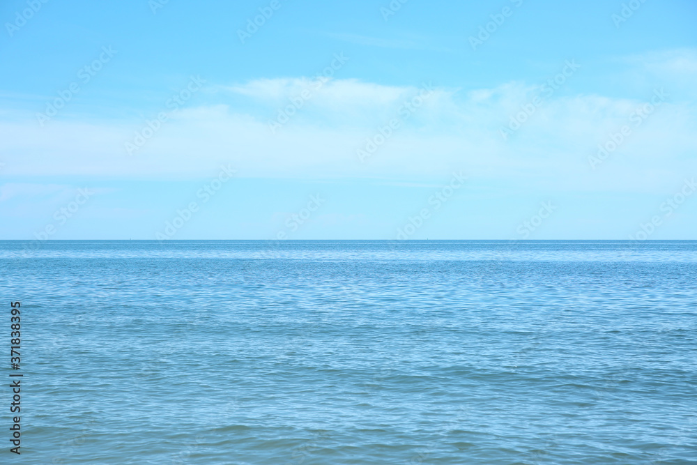 Picturesque view of beautiful sea water and blue sky