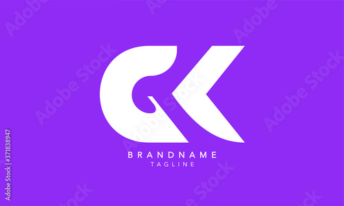 Alphabet letters Initials Monogram logo GK, KG, G and K 