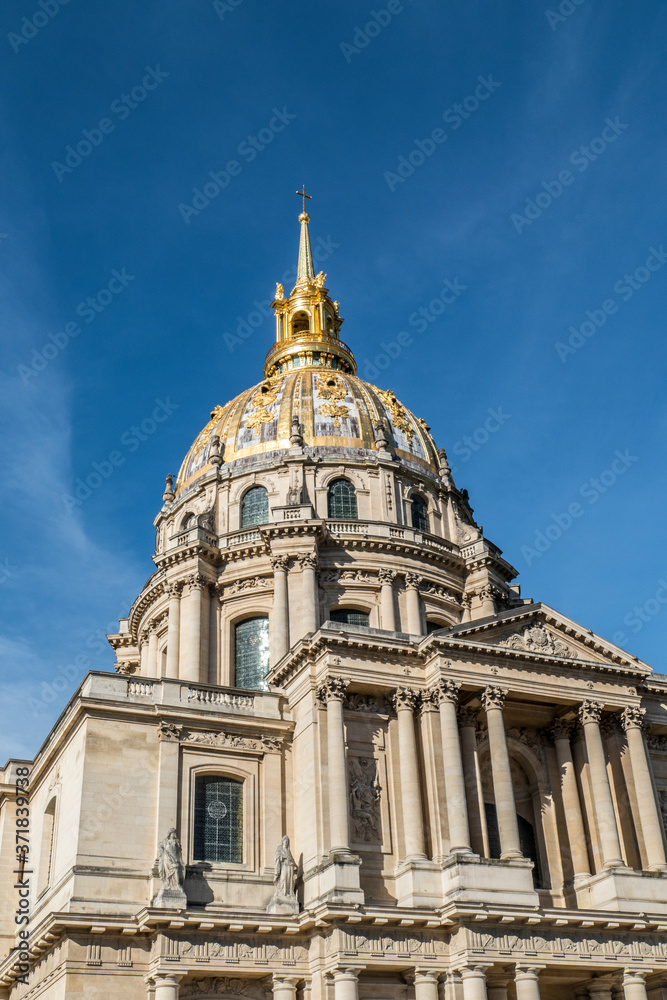 The golden dome of Invalides in Paris