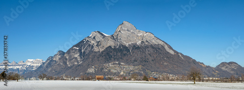 Panoramic shot of Gonzen mountain in the Swiss Alps