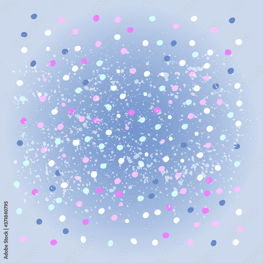 Winter abstract  background with colorful snowflakes.