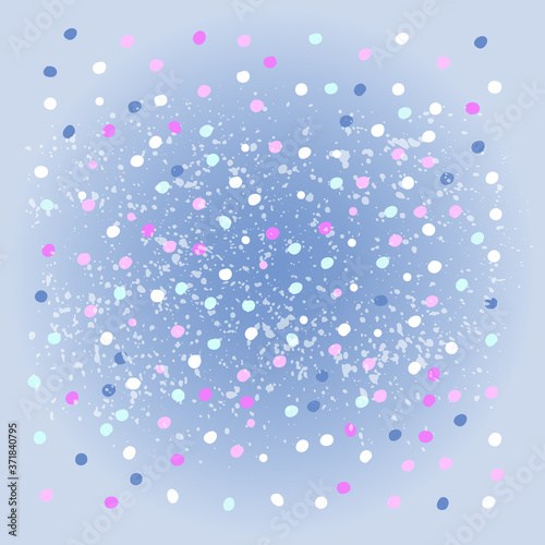 Winter abstract background with colorful snowflakes.
