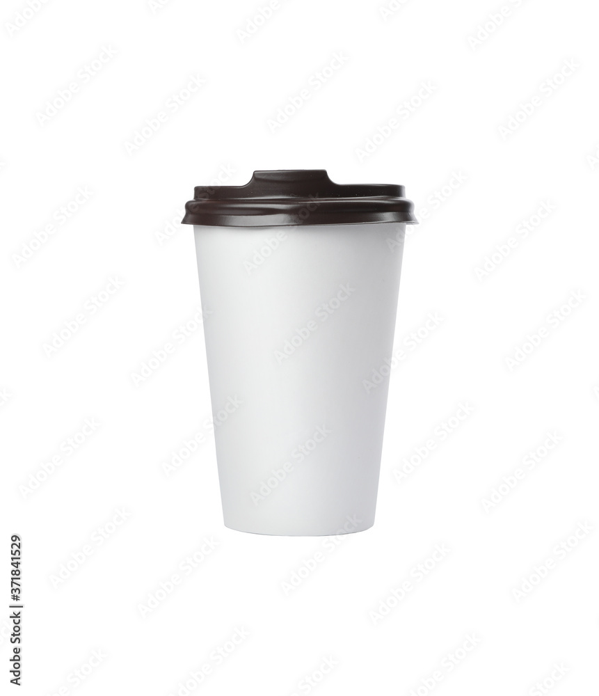 Takeaway paper coffee cup isolated on white Takeaway paper coffee cup isolated on white